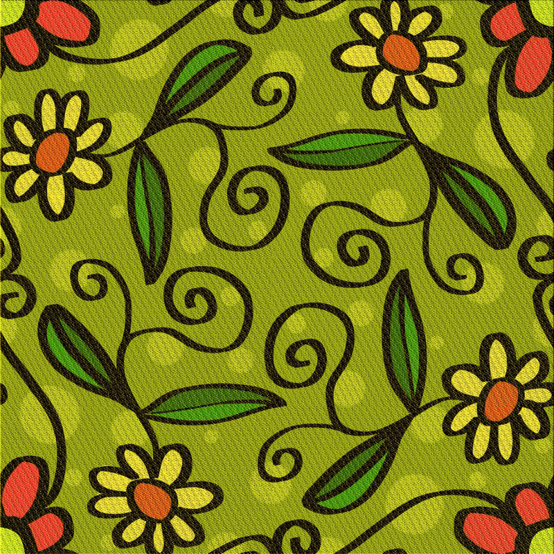 Floral Indoor Rug, Square 8'