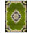 Argan Collection Digital Print Cotton-Polyester Green Moroccan Rug-1939839664