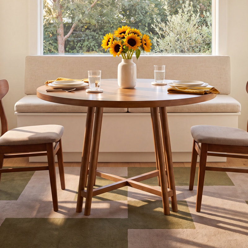 Wales Avery Round Solid Wood Dining Table