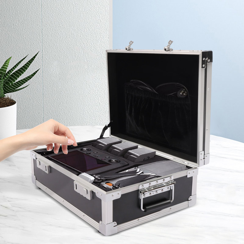 Boîte à outils robuste en alliage d'aluminium avec serrure, étui rigide portable pour équipement et instruments