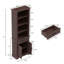 Bibliothèque à 5 niveaux avec bibliothèque réglable de 72 po avec portes et armoire de rangement-689095111