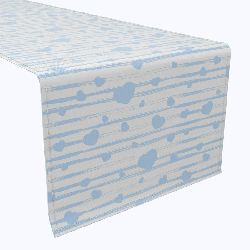 Rectangular Striped Cotton Twill Table Runner