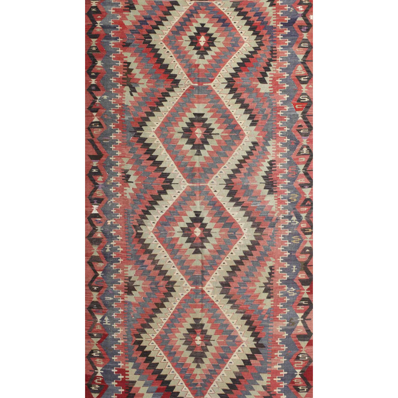 Tapis de zone rouge/brun contemporain, Rectangle 5 pi x 7 pi