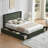 Upholstered Wingback Bed With 4 Storage Drawers-176439034-176439031