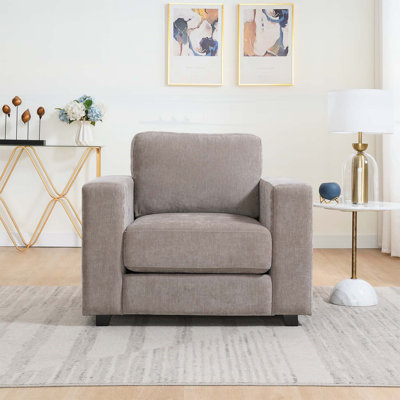 Fauteuil d'appoint surdimensionné avec accoudoirs larges