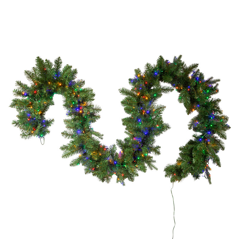 Kurt Adler 9-Foot Prelit Multicolored LED Noble Fir Garland