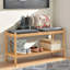 Namaan Wooden Bamboo Storage Shoe Bench With Seat Hallway Entryway Furniture