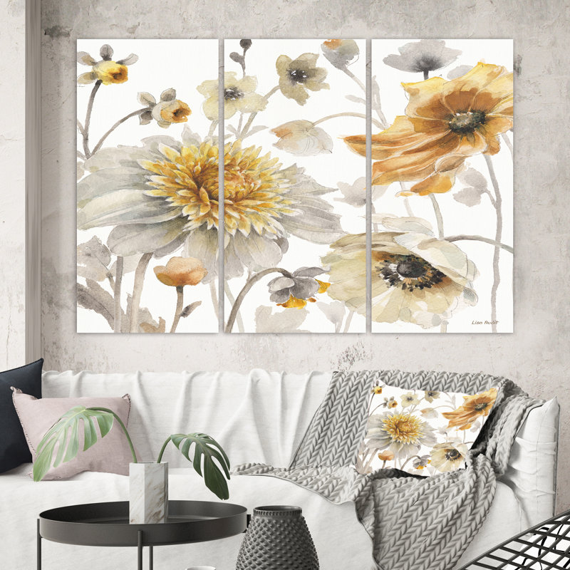« fields of gold fleur », peinture sur toile, reproduction d’image multi-pièces, H 28 po x l 36 po x P 1 po