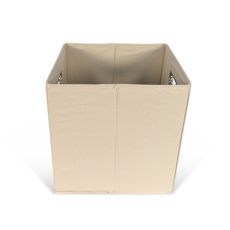 John Louis Home Canvas Cube Storage Bin, Cream