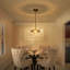 Suspension Art Déco moderne à une lumière en verre côtelé, luminaire suspendu en laiton antique de style OVNI avec cordon ajustable pour îlot de cuisine