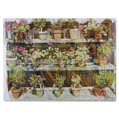 Plant Pots Glass Chopping Board