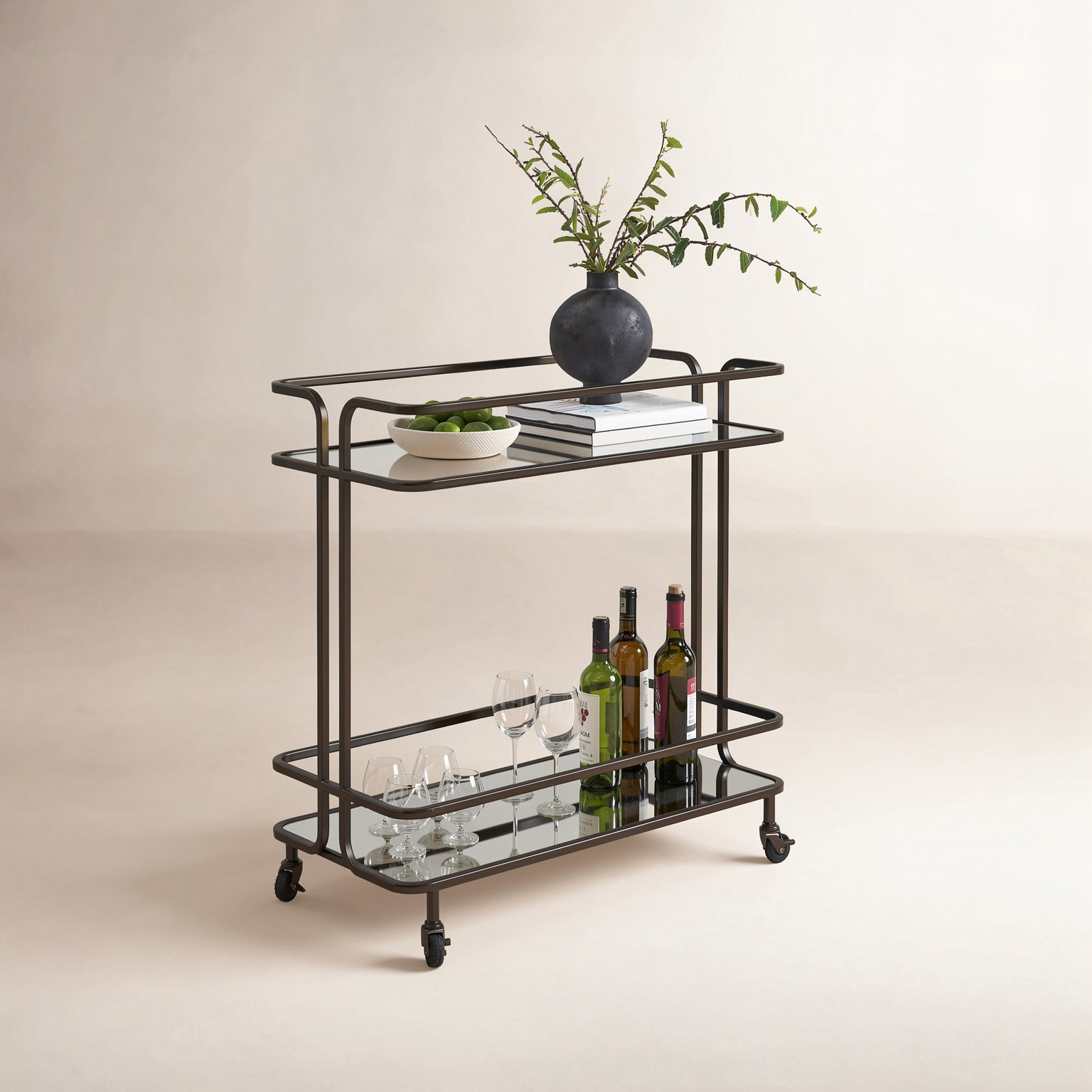 Tempered Glass Bar Cart