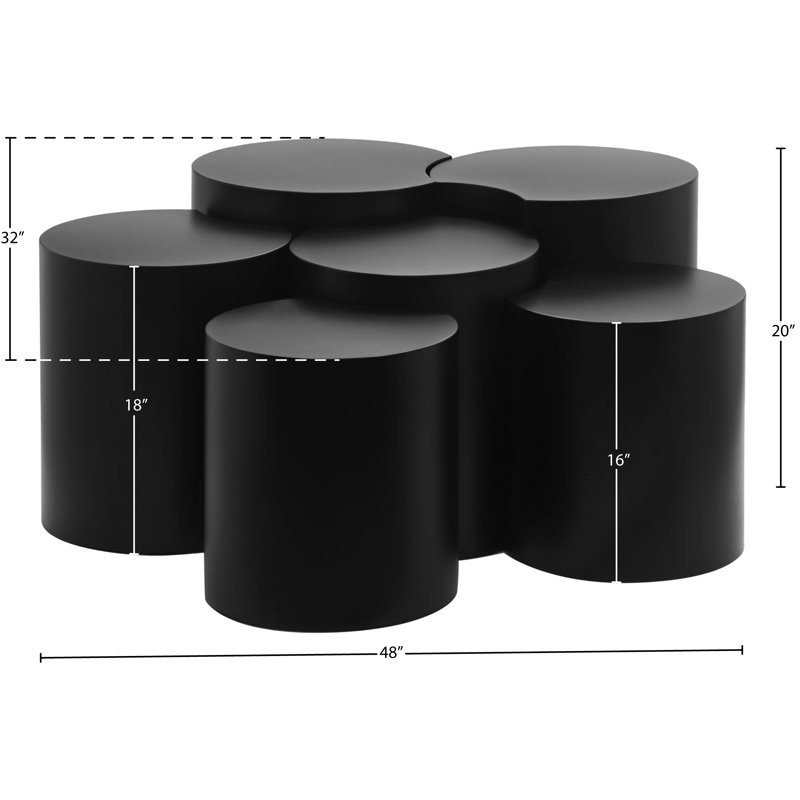 Ensemble de 6 tables de groupage Hylie, Noir