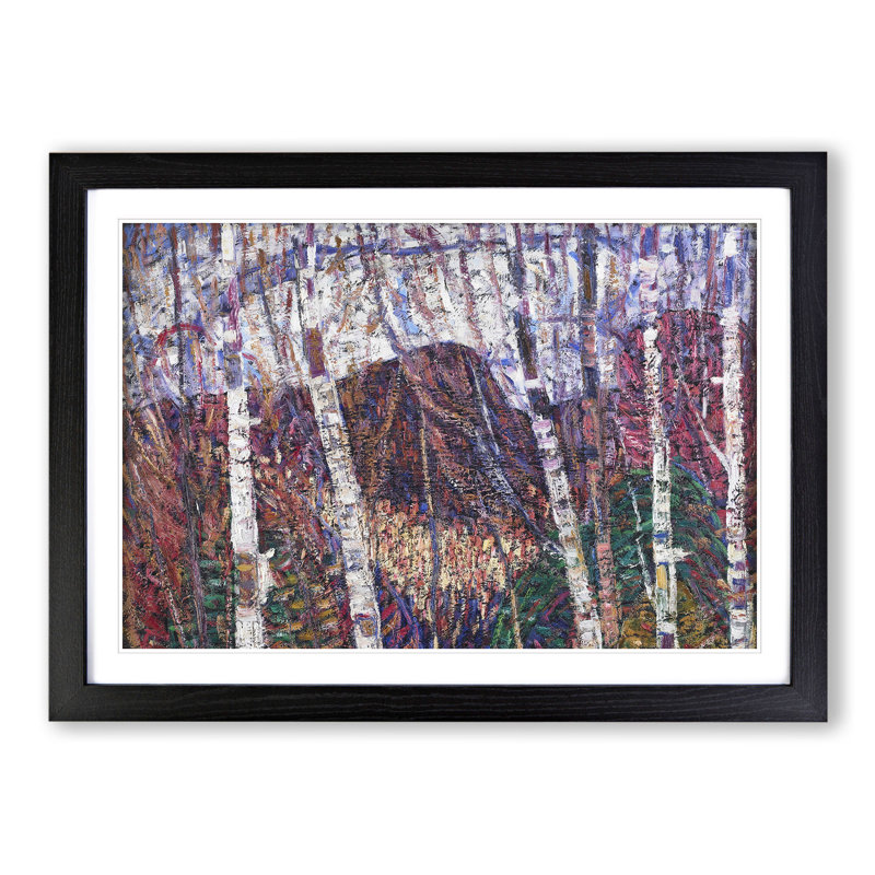 White Birches by Marsden Hartley - Picture Frame Painting, Black, 48cm H x 65cm W x 2cm D
