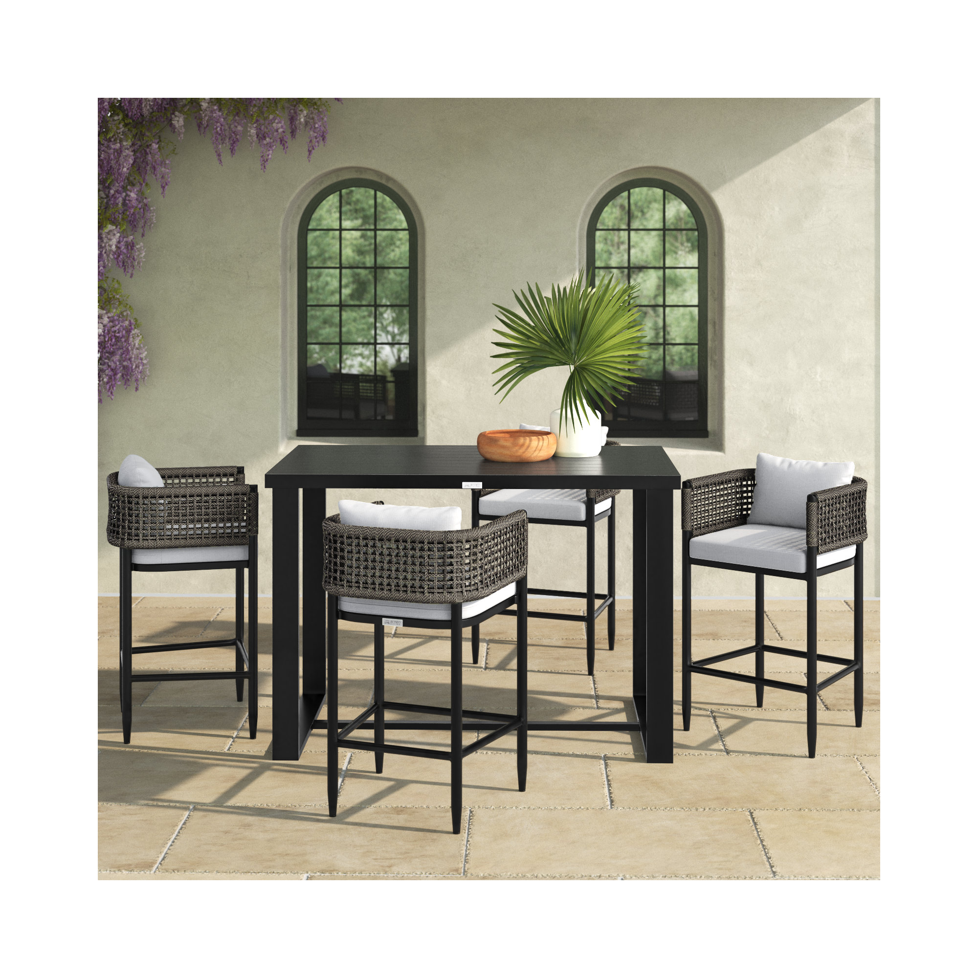 Scotia 59'' Rectangular 4 - Person Outdoor Dining Set with Cushions
