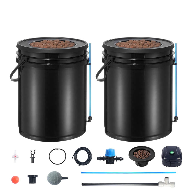 DWC Hydroponic System with Top Drip Kit 2 Buckets