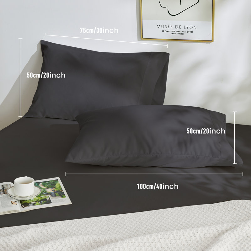 Double Brushed, Skin-Friendly Pillowcase set, Black, King Pillow Case
