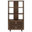 Walnut 3-Shelf Cabinet Bookcase