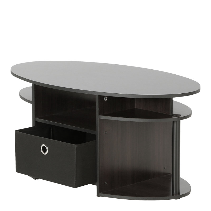 Allenville Pedestal Coffee Table with Storage, Walnut