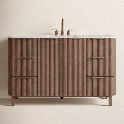 Nova 55" Carrara Marble Single Bathroom Vanity