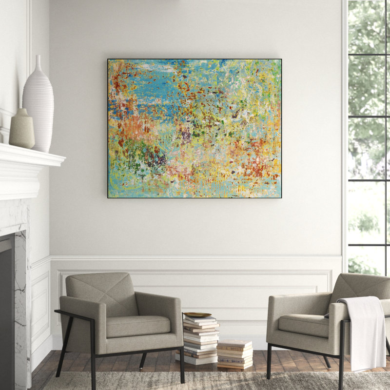 Scene Through A Pinhole Painting, White Framed