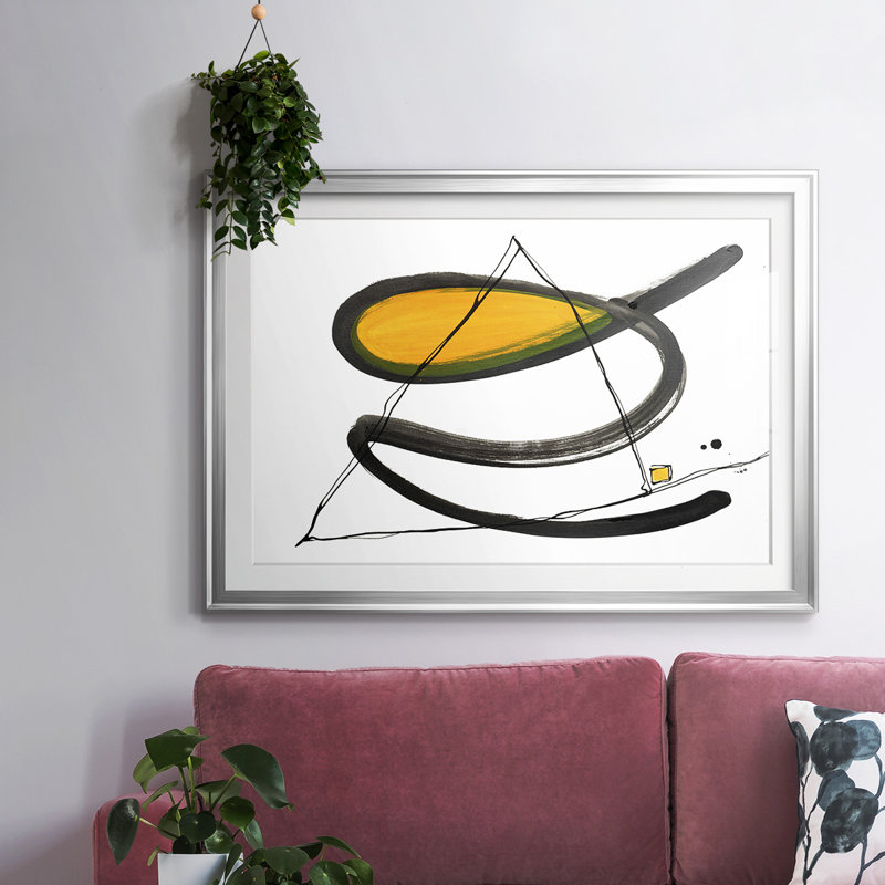 «Think About It», cadre en V, impression encadrée avec verre biseauté mat et verre, Argent, H 15 po x l 21 po x P 1,5 po