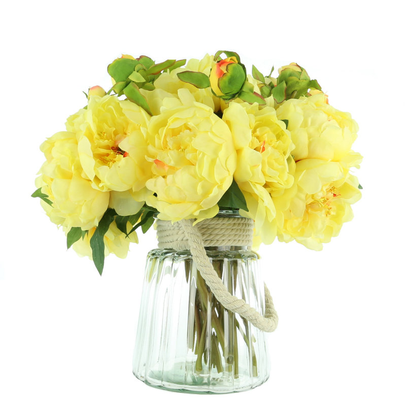 Arrangement floral pivoines, Jaune
