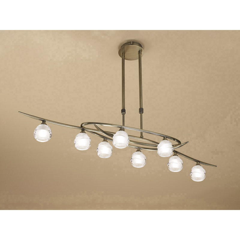 Henrich 8 - Light Kitchen Island Pendant, Antique Brass