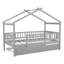Lit simple en bois avec lit gigogne simple, base de lit pour enfant peu encombrante, gris