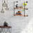 2 Piece Walnut Floating Shelf with Towel Bar