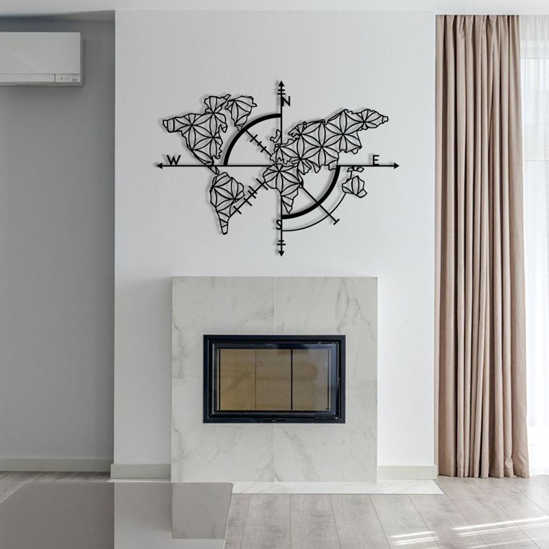 Élégant accessoire mural décoratif en métal noir, 38,2 po x 27,6 po | 100% métal, épaisseur: 0,05 pouce | Parfait pour la décoration intérieure, l'esthétique moderne, l'art mural durable et élégant pour les espaces de salon et de bureau