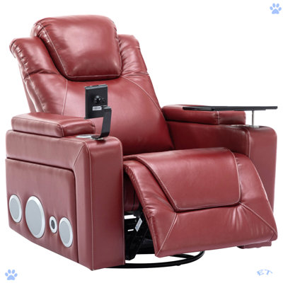 Fauteuil inclinable électrique pour cinéma maison avec son ambiophonique, porte-gobelet, plateau amovible, rangement pour les bras cachés