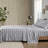 4 Pcs King Sheet In 100% Cotton Flannel Grey Ski Jump, Brushed For Soft Velvet Feel, Machine Washable Easy Care, With 1 Fitted Sheet, Flat 2 Pillowcases, - Elastic Fit Jump Of Flannel, Elasticized-125950406-125950408