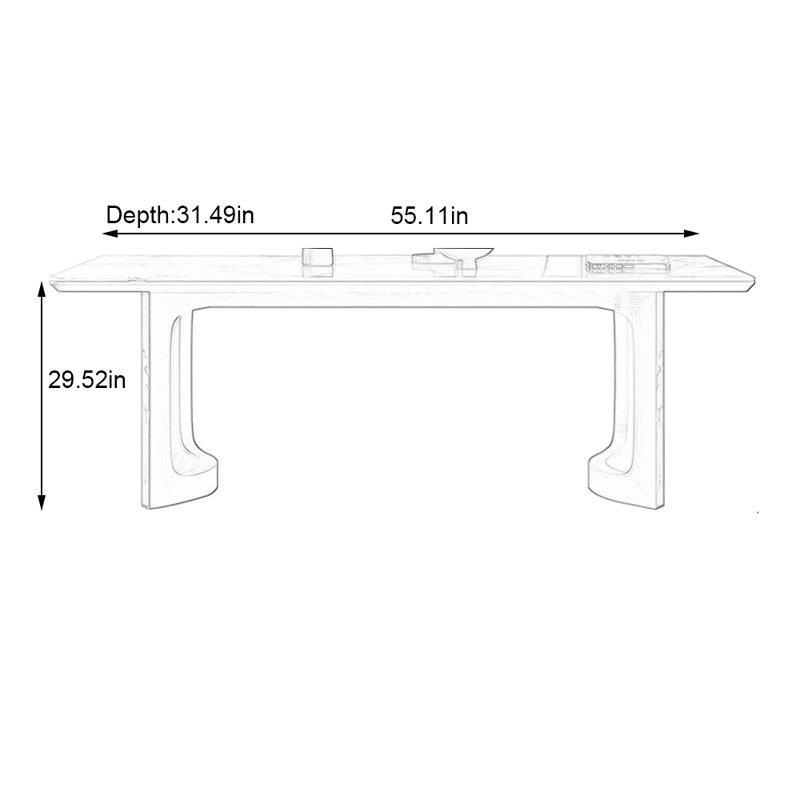 Modern simple light luxury dining table, 29.52" H x 55.11" L x 31.49" W