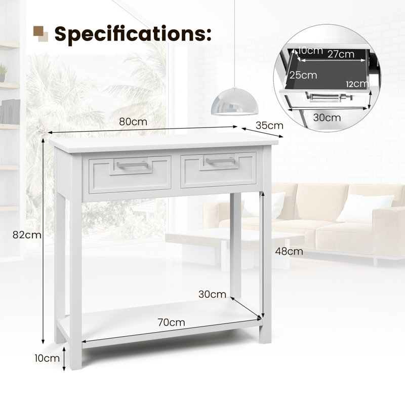 Amanti 80 cm W Console Table, White