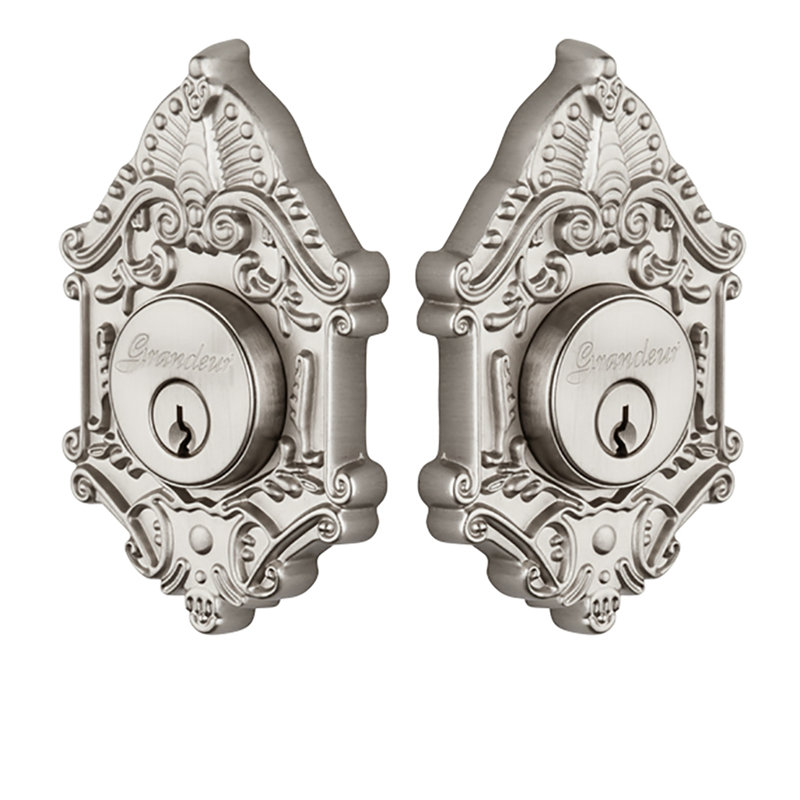 Pêne dormant à cylindre double Grande Victorian, Nickel satiné, 2.75"