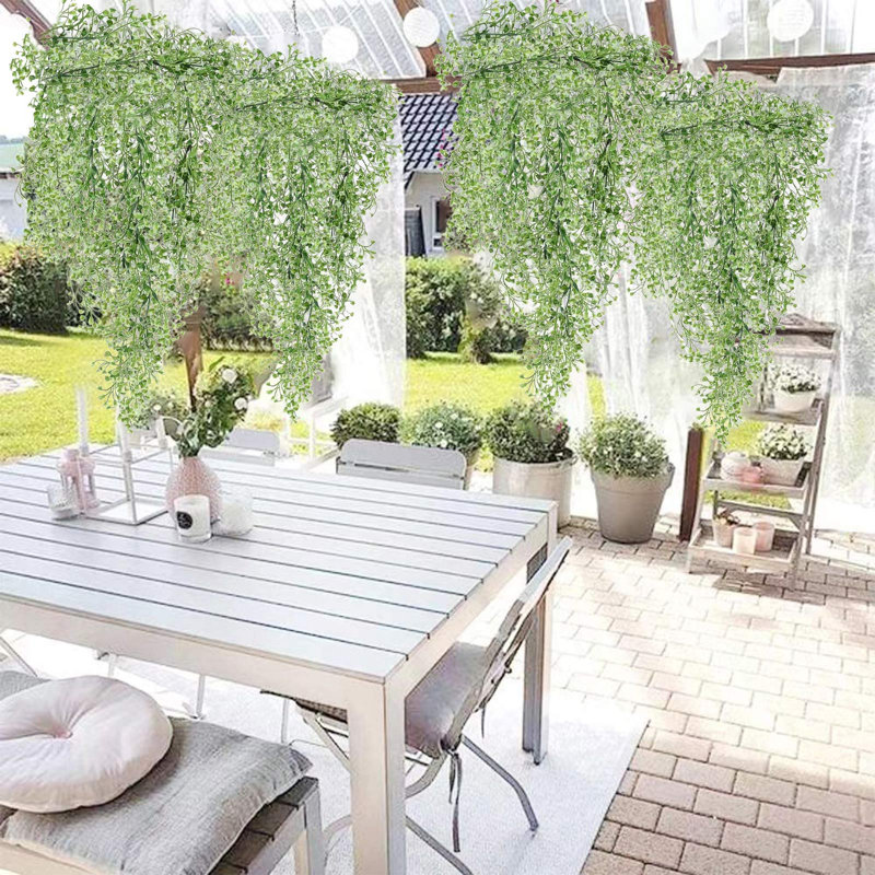  Faux fleurs artificielles pour la décoration intérieure plante verte rotin fleur artificielle décoration murale plante