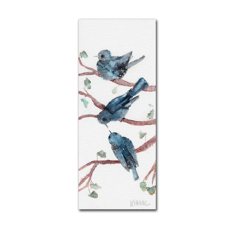 Art sur toile «Three Birdies» de Berkley, H 24 po x l 10 po x P 2 po