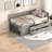 Space-saving Gray Daybed With Wood Storage Drawers And Shelves