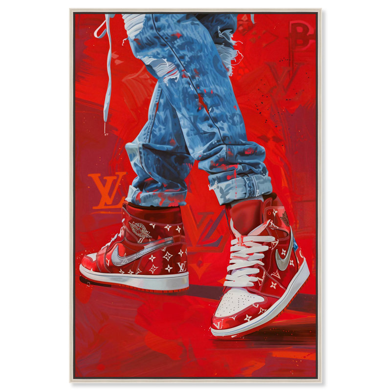 Toile «Bold Red Glam» par Art Remedy, Noir, H 16 po x l 11 po, Cadre flottant