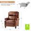 Fauteuil inclinable manuel en cuir véritable Adeesa-974225415