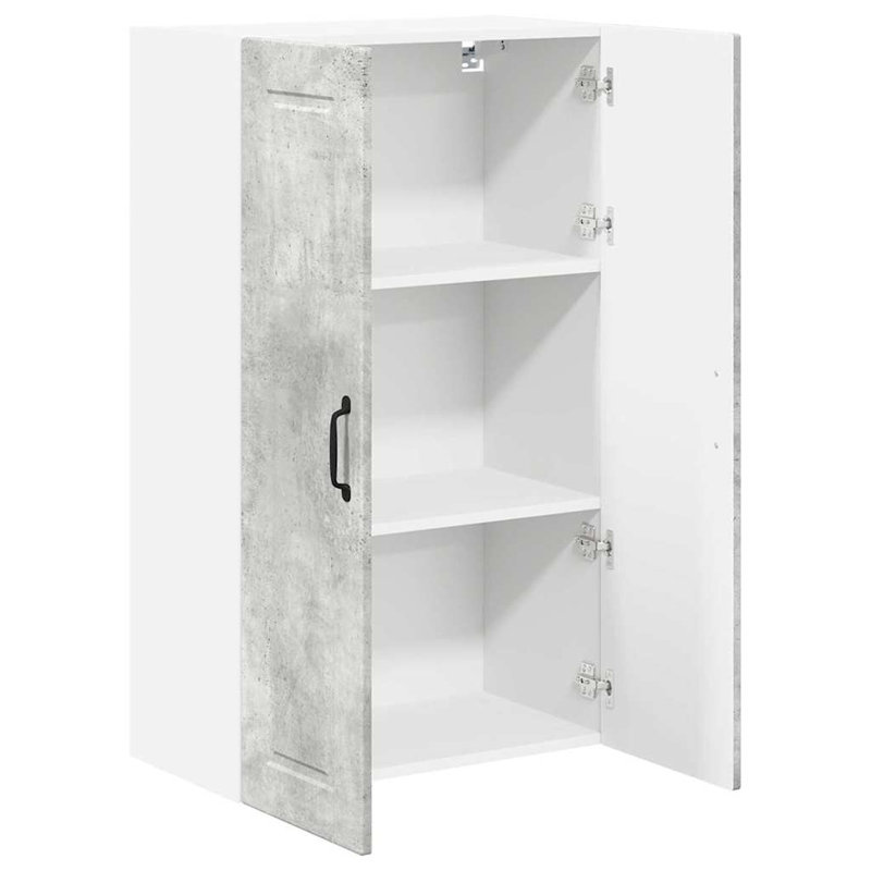 Vidaxl Kitchen Wall Cabinet High Gloss White 60 X 31 X 100 Cm, 100cm H x 60cm W x 31cm D, Concrete Grey