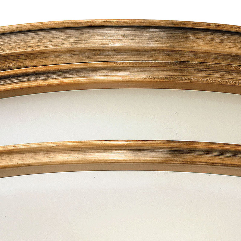 Hadley Two-Light Flush Mount Ceiling Light, Brushed Bronze, Incandescent, White