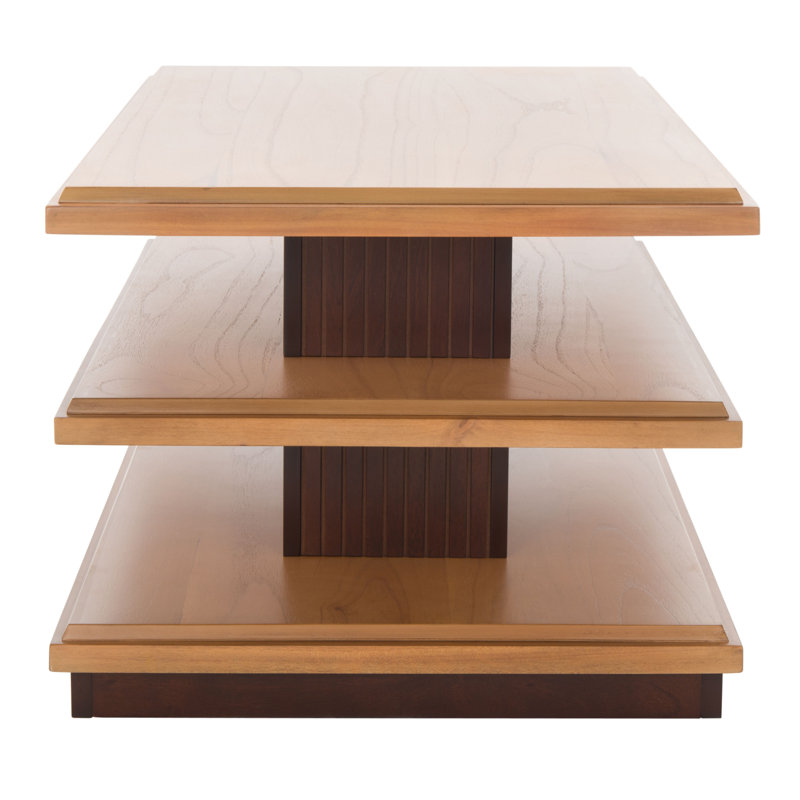 Pasha Floor Shelf Coffee Table with Storage, Walnut
