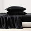 Drap-housse noir luxueux 100% satin 7 pièces noir