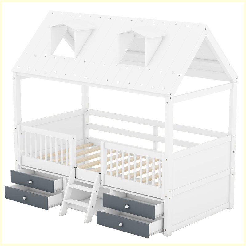Structure de lit Modern, Lit simple, Blanc
