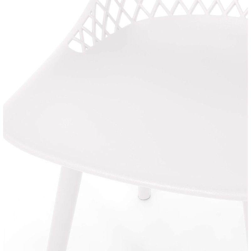 Chaise en polypropylène blanc Lily