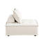 Chaise moderne en bois massif rembourrée en beige Boucle pour le salon à profil bas avec base de soutien