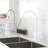 Stainless Steel Kitchen Faucet In White, Pull Out Spray For Convenient And Efficient Kitchen, 360 Rotatable Nozzle, Two Water Output Modes, Simple Single Handle Operation Easy Operations,