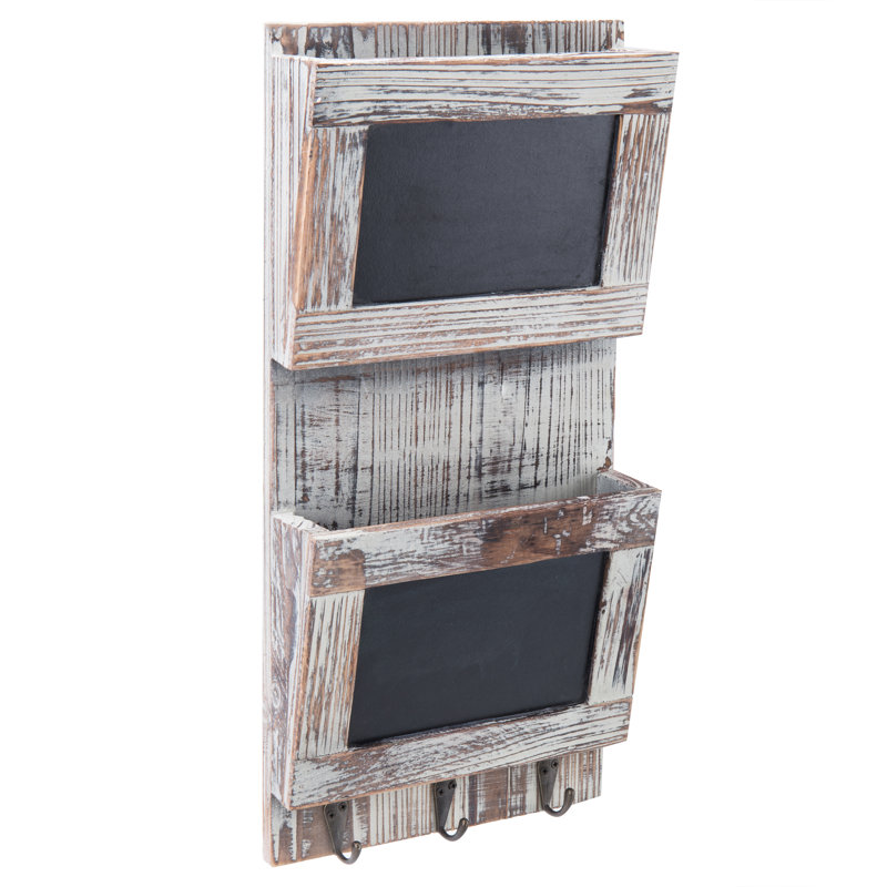 Range-clés mural Desbois avec tableau noir et rangement pour le courrier